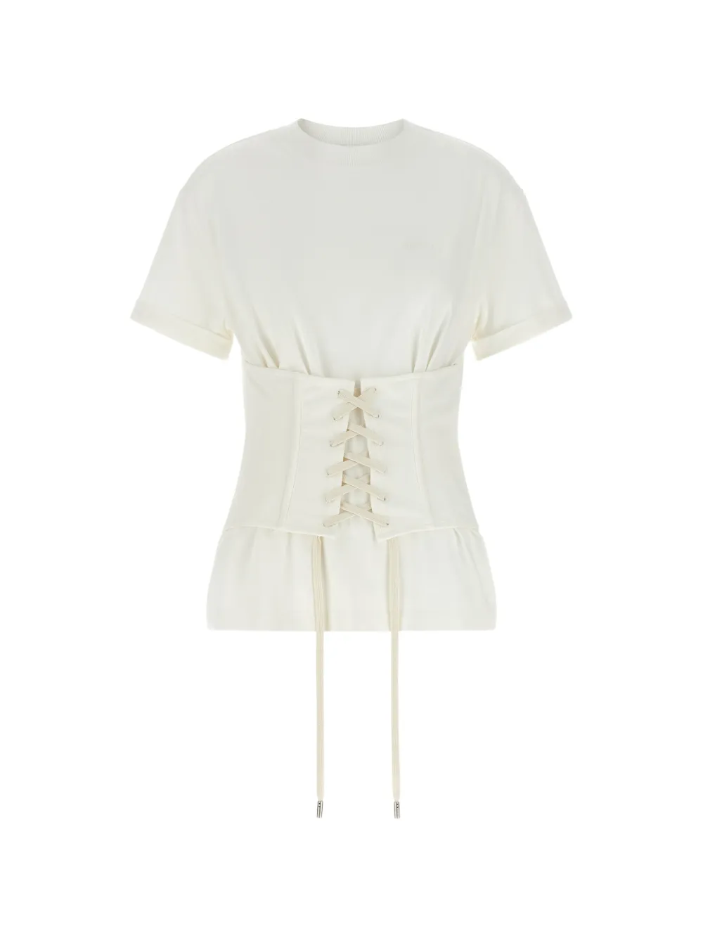 Alexander McQueen lace-up corset T-shirt - Toni neutri