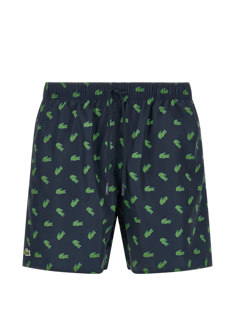 Lacoste crocodile-print drawstring swim shorts - Blau