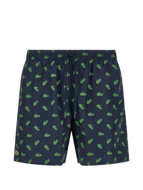 Lacoste crocodile-print drawstring swim shorts