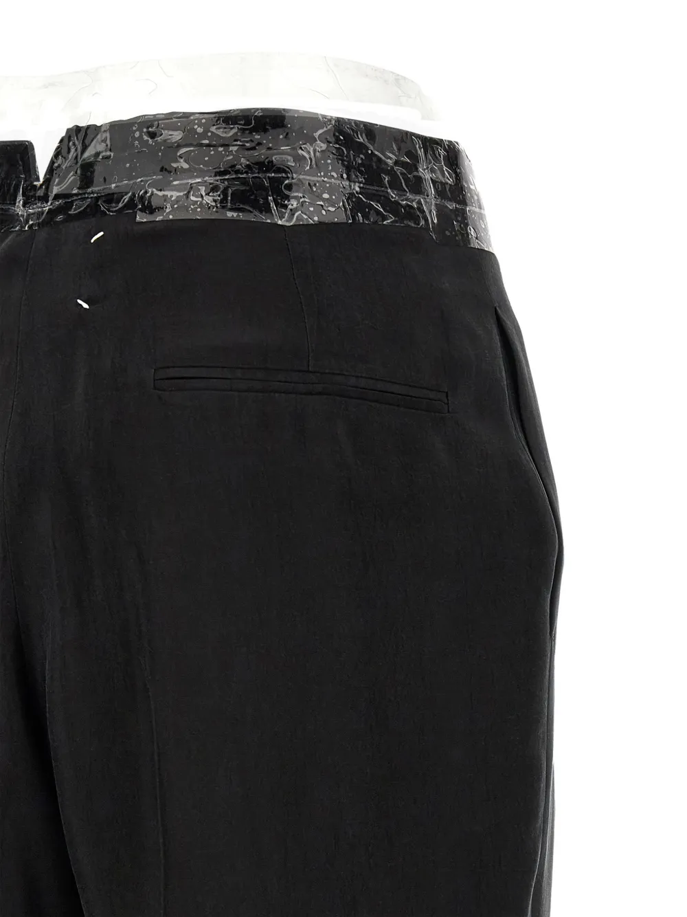Maison Margiela Broek met stiksels en logo Zwart
