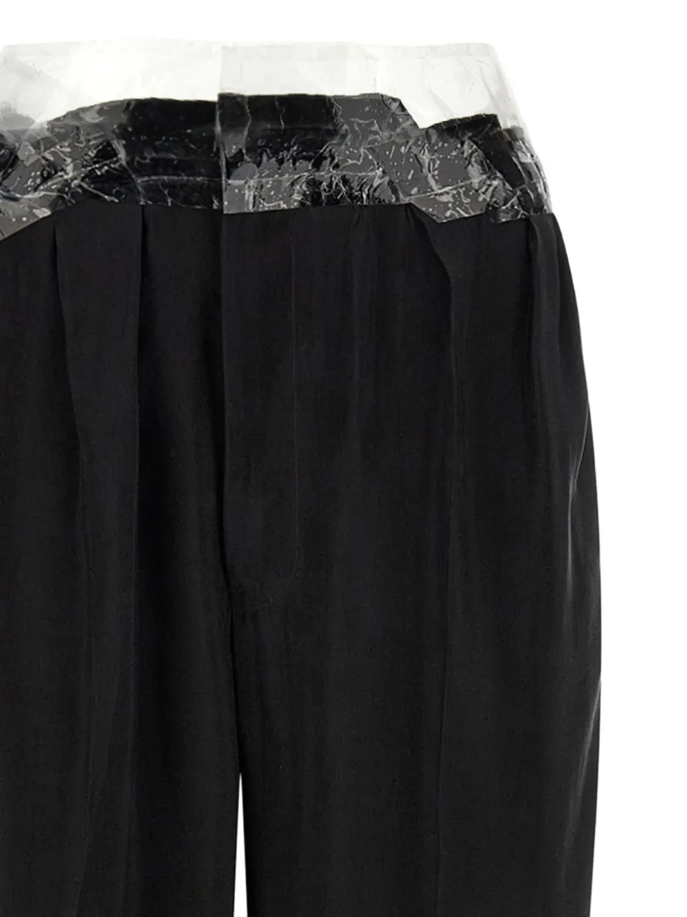 Maison Margiela Broek met stiksels en logo Zwart