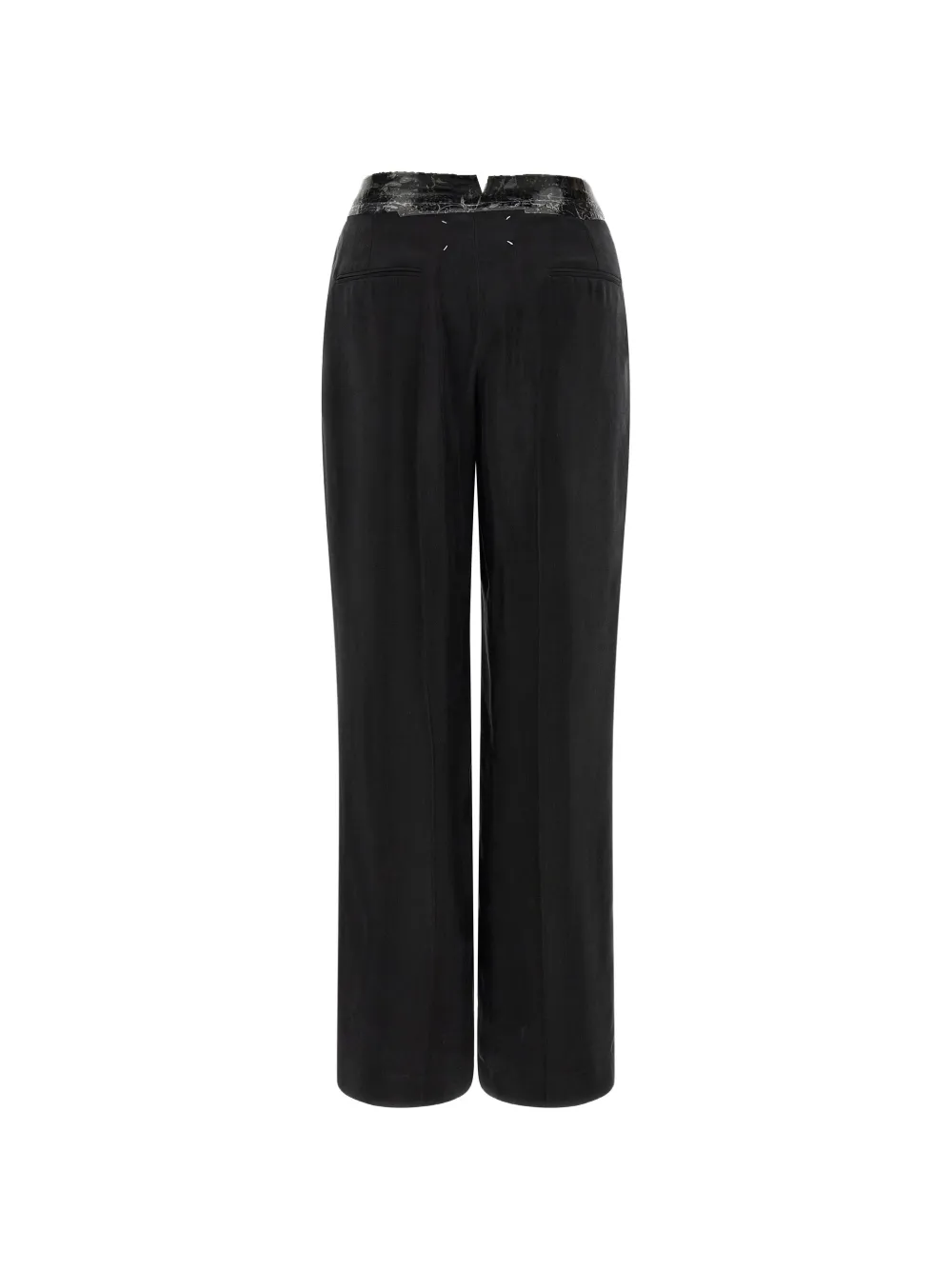 Maison Margiela Broek met stiksels en logo Zwart