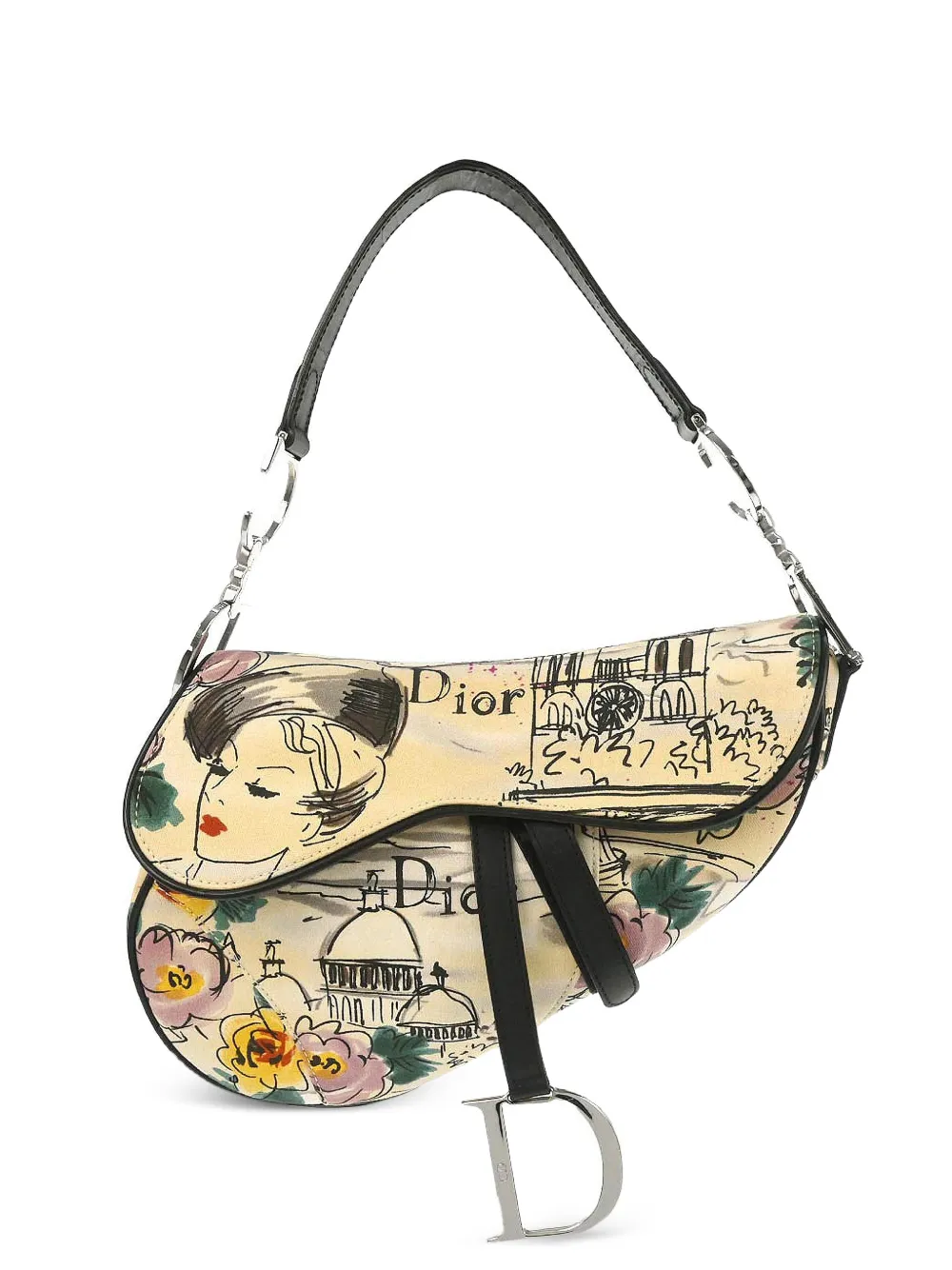 Christian Dior Pre-Owned Borsa a spalla John Galliano Saddle 2005 - Toni neutri