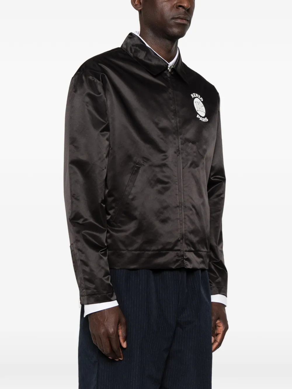 Kenzo Satijnen jack met logoprint Zwart