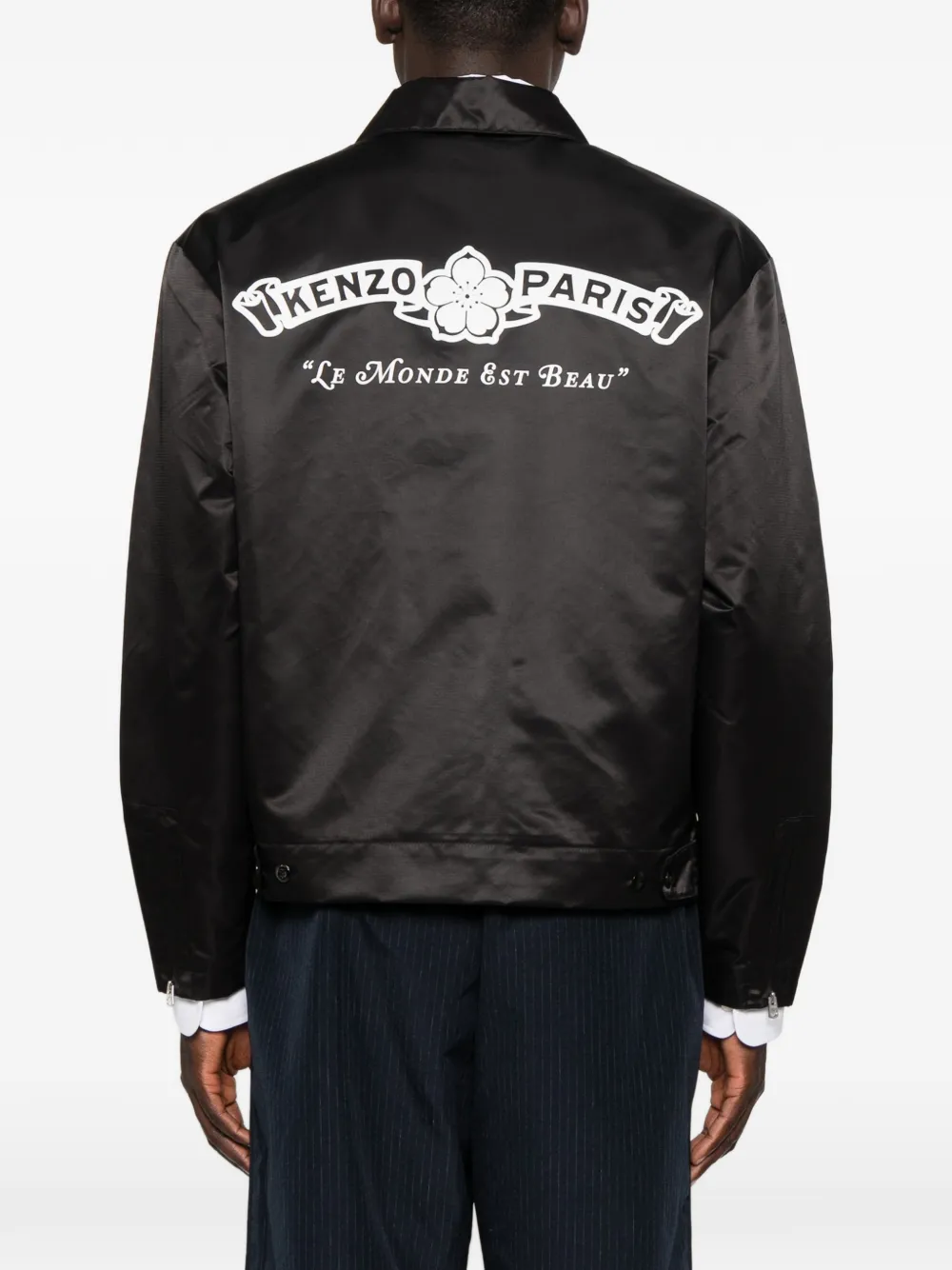 Kenzo Satijnen jack met logoprint Zwart