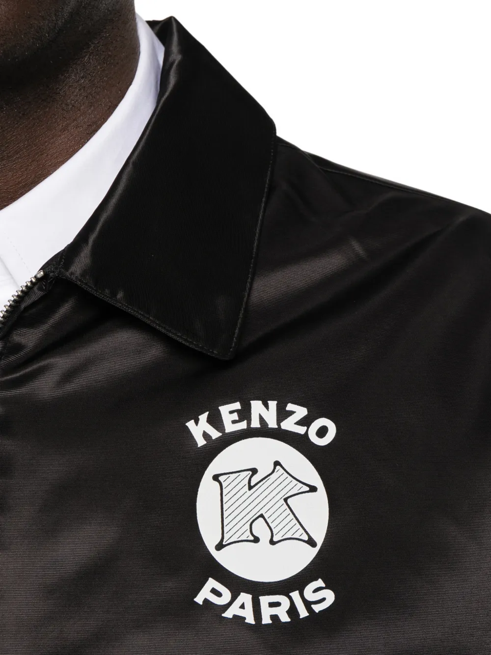 Kenzo Satijnen jack met logoprint Zwart