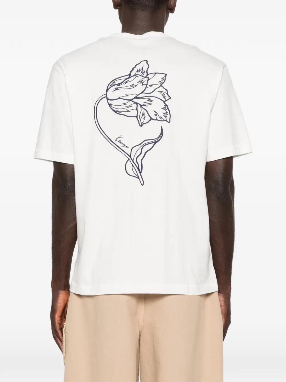 Kenzo floral-print T-shirt Wit