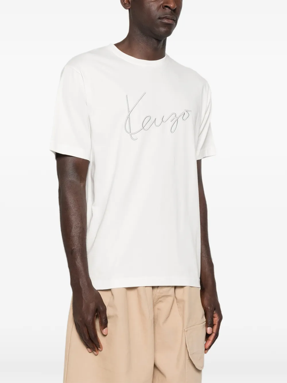Kenzo T-shirt met geborduurd logo Wit