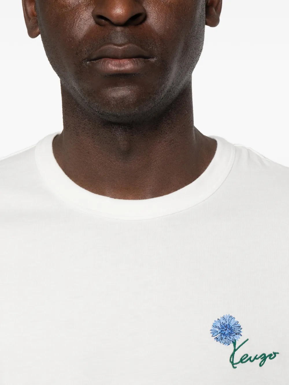 Kenzo Boke Flower T-shirt met borduurwerk Wit