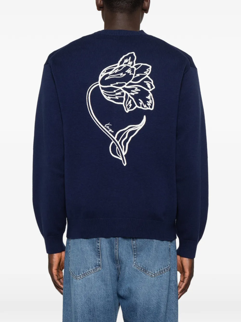 Kenzo Vest met geborduurde bloemen Blauw