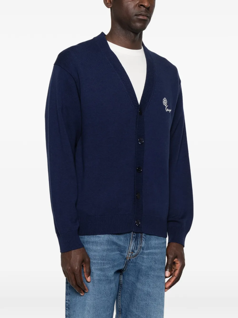 Kenzo Vest met geborduurde bloemen Blauw