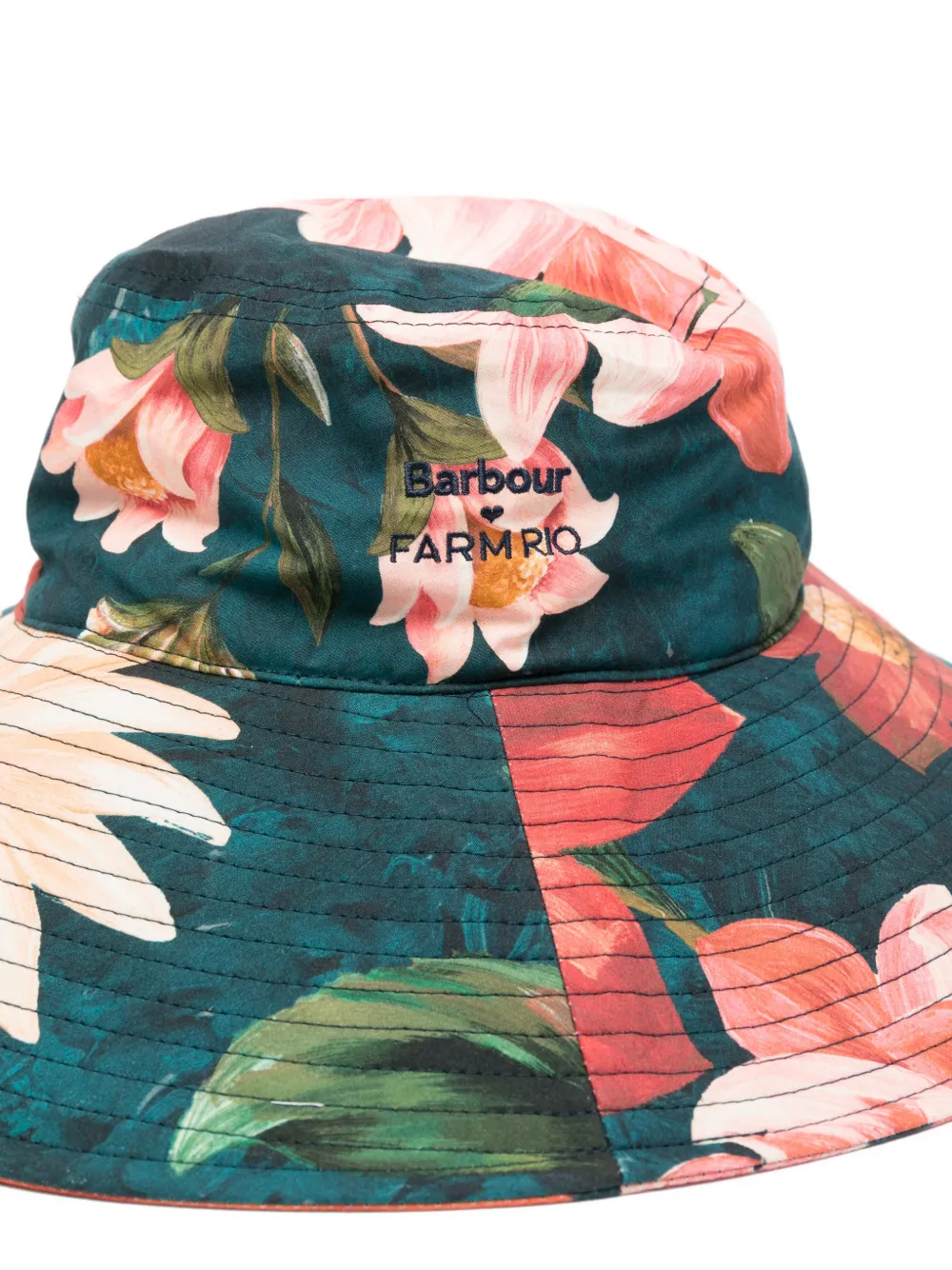 Barbour x Farm Rio zonnehoed met bloemenprint Blauw