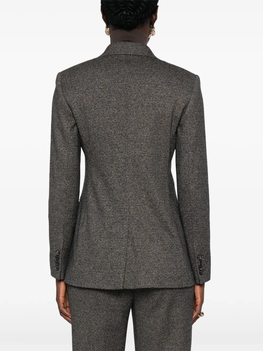 Max Mara MSTCresta blazer met dubbele rij knopen en visgraatpatroon Zwart