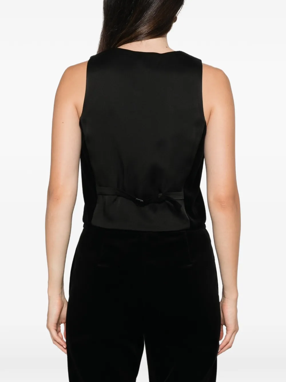 Max Mara velvet waistcoat Zwart