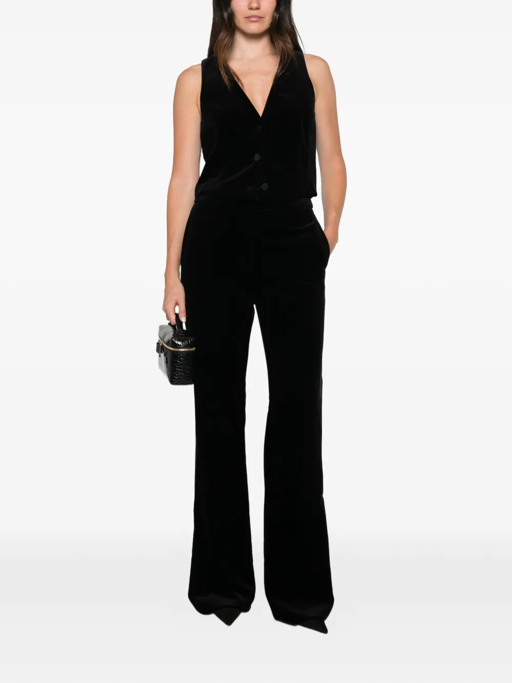 Max Mara velvet waistcoat Zwart
