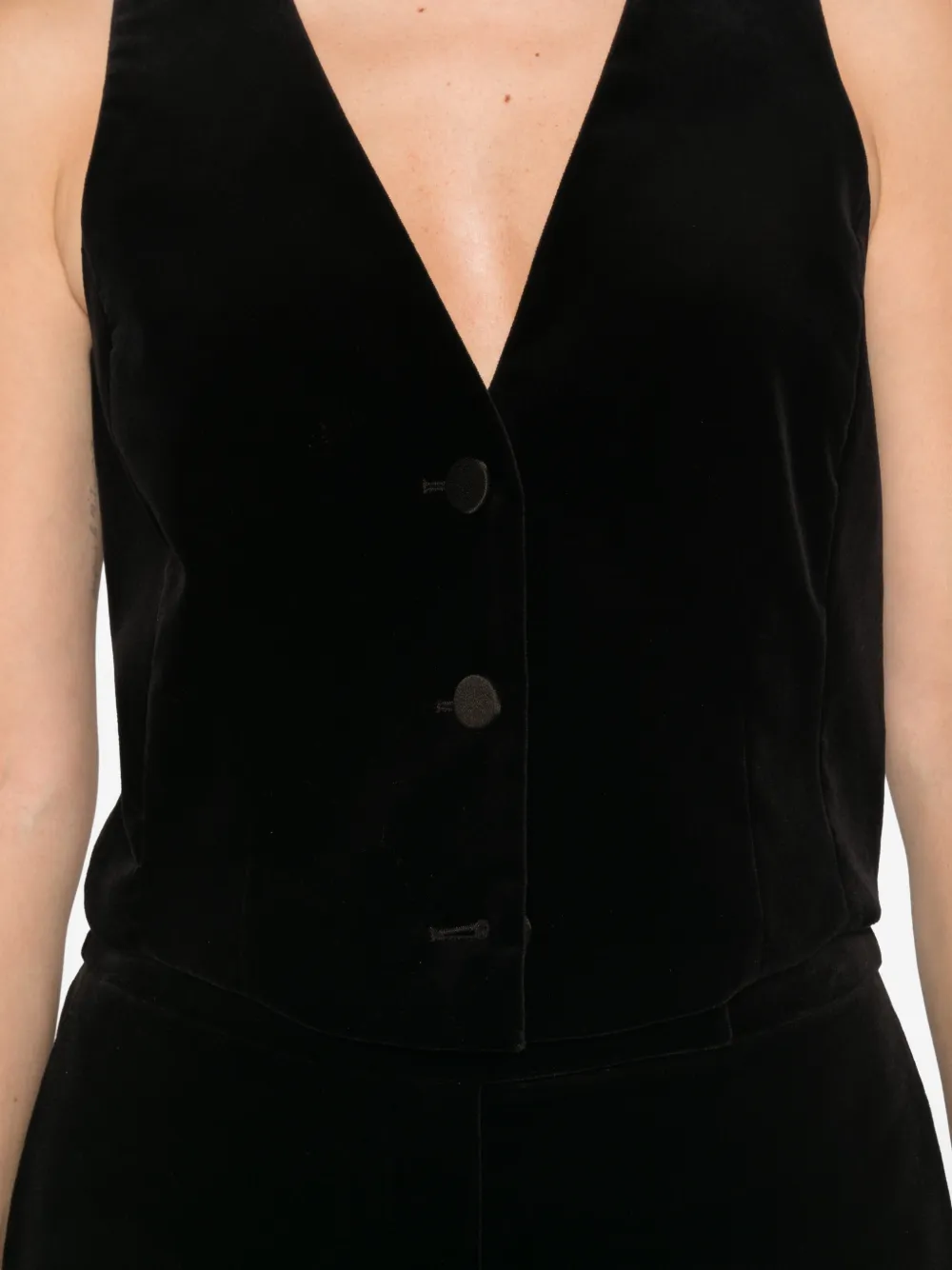 Max Mara velvet waistcoat Zwart