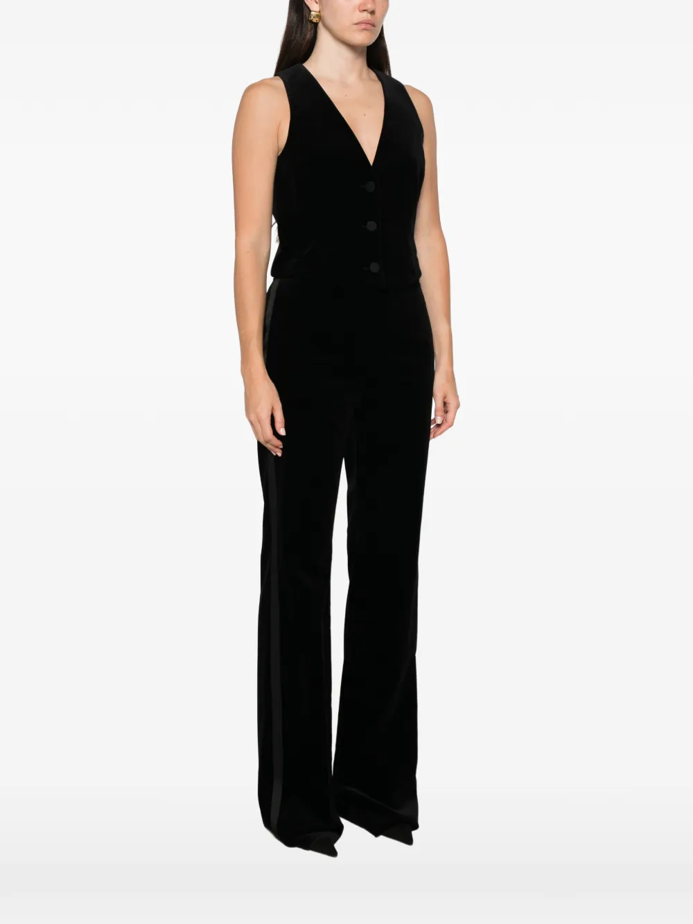 Max Mara velvet waistcoat Zwart