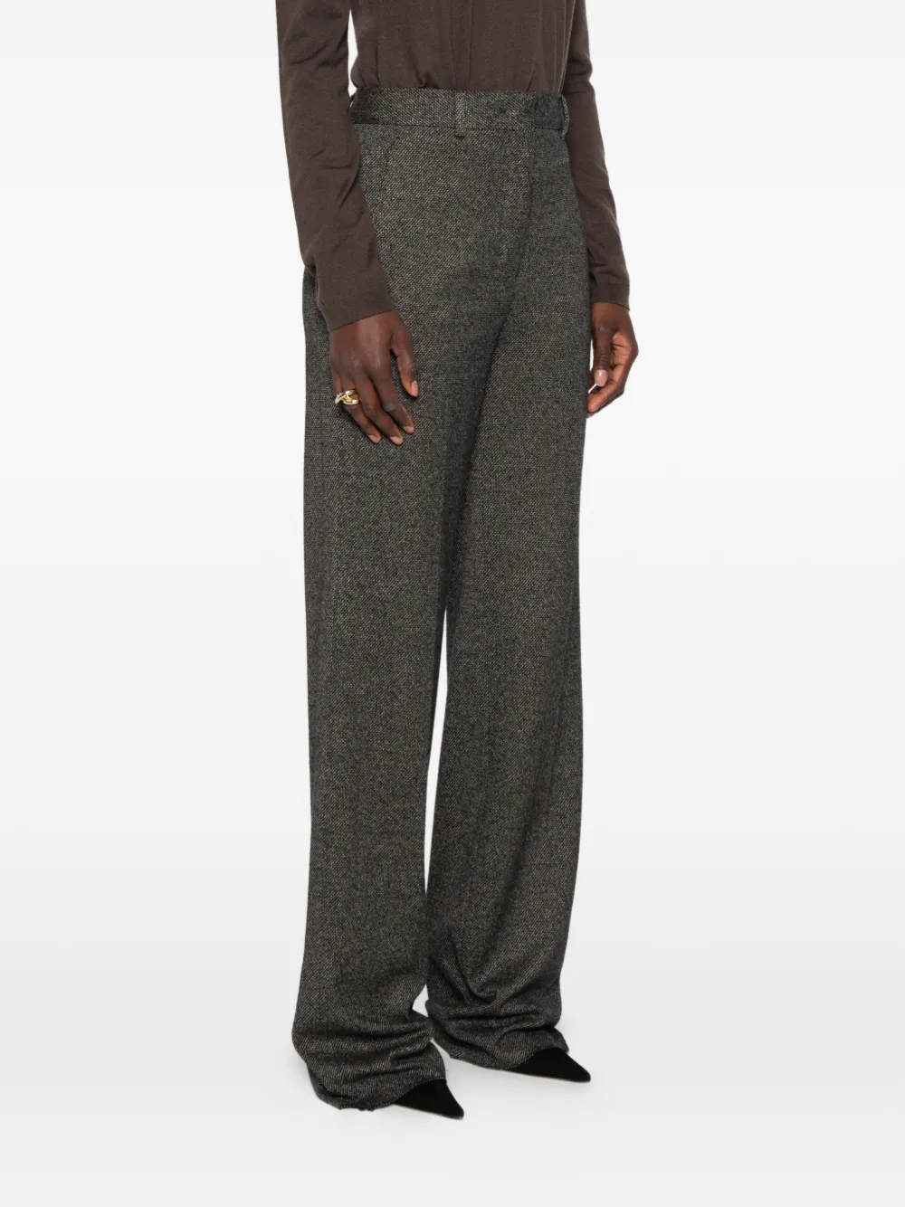 Max Mara MSTEdicola tweed broek met rechte pijpen Zwart