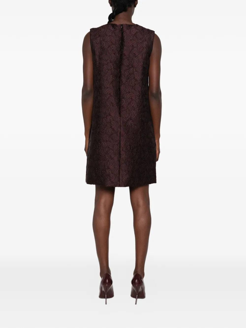Max Mara Vicolo jacquard mini-jurk verfraaid met kristallen Paars