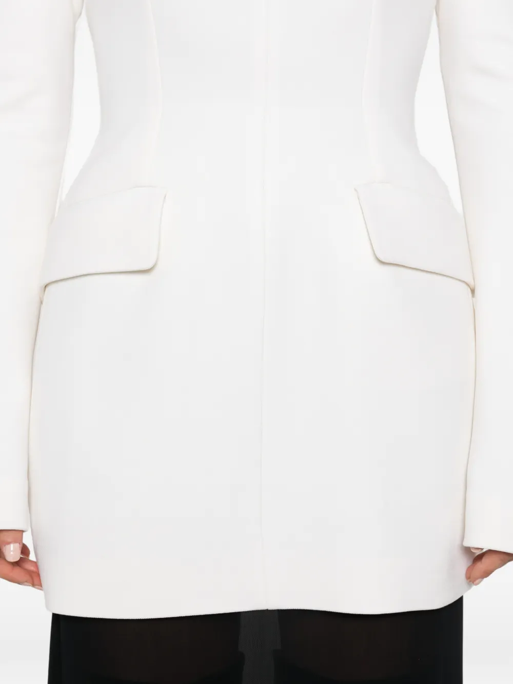 Sportmax Jurk met klepzak en hoge hals Wit