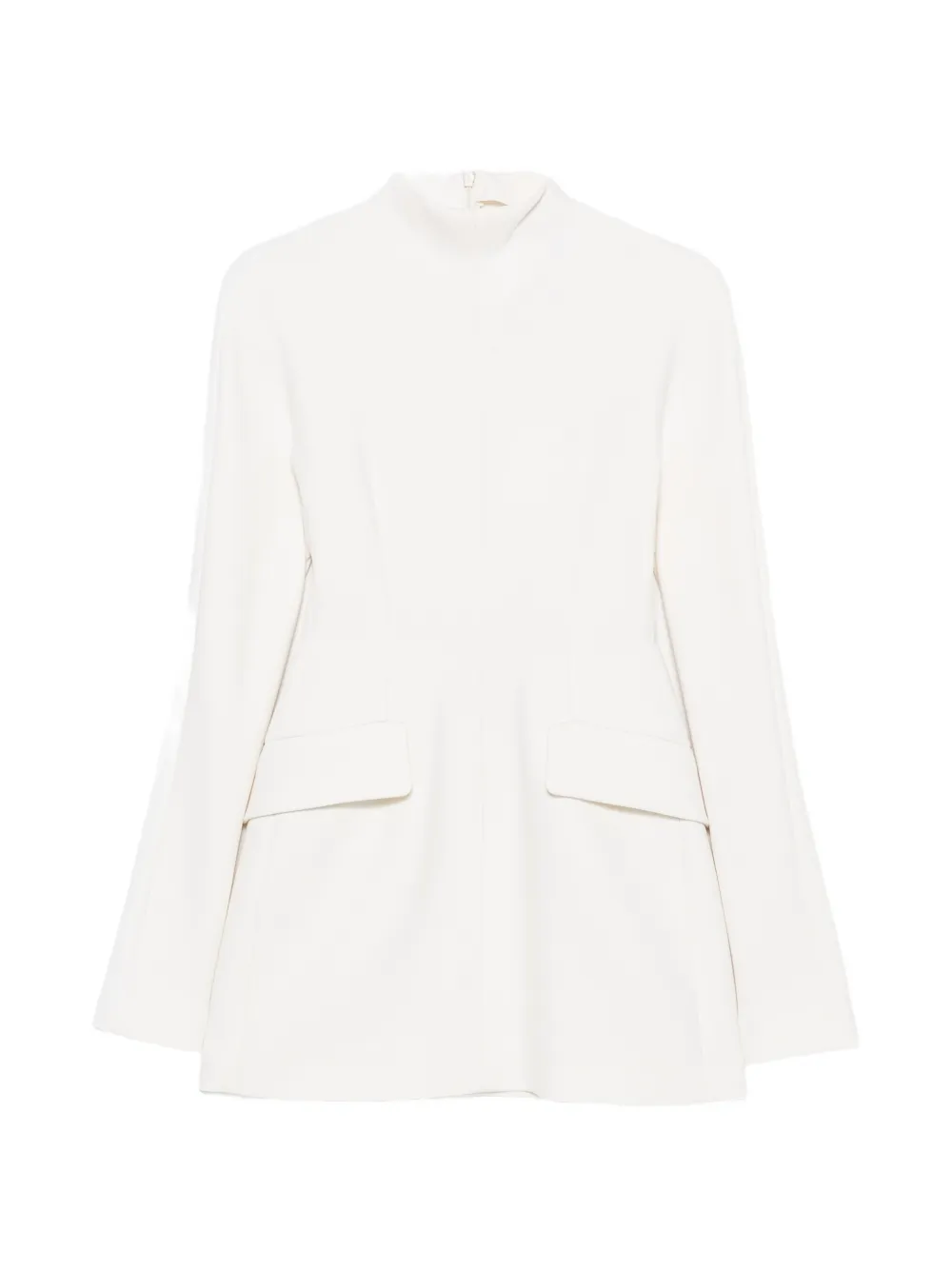 Sportmax high-neck flap-pocket dress - Blanc