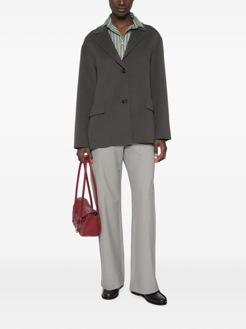 'S Max Mara Wollen blazer met enkele rij knopen Grijs