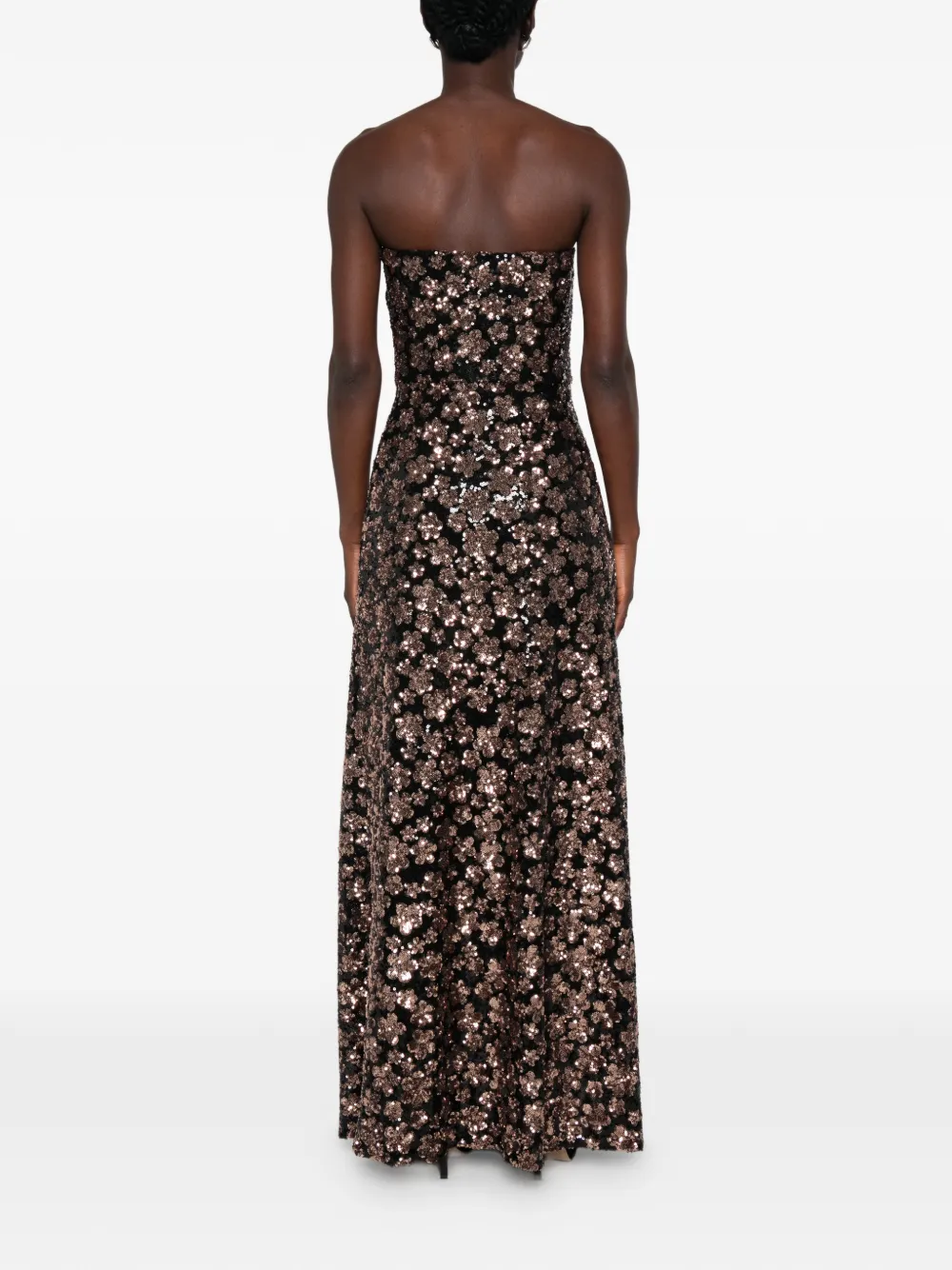 Max Mara Ebaffo strapless maxi-jurk verfraaid met pailletten Zwart