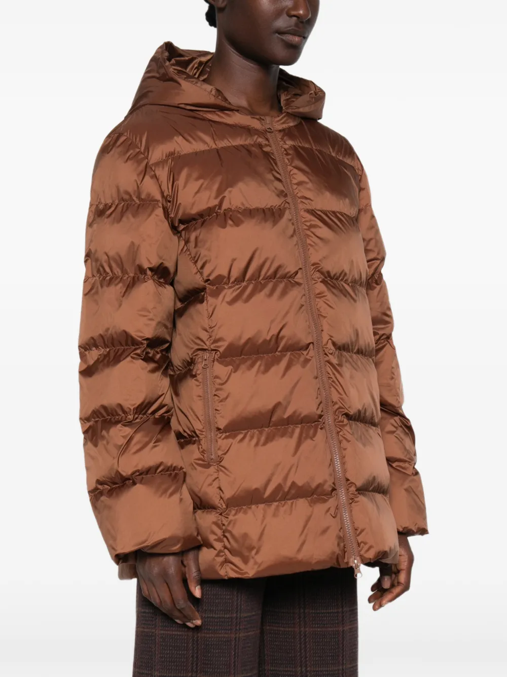 Max Mara Gevoerd jack met capuchon Bruin