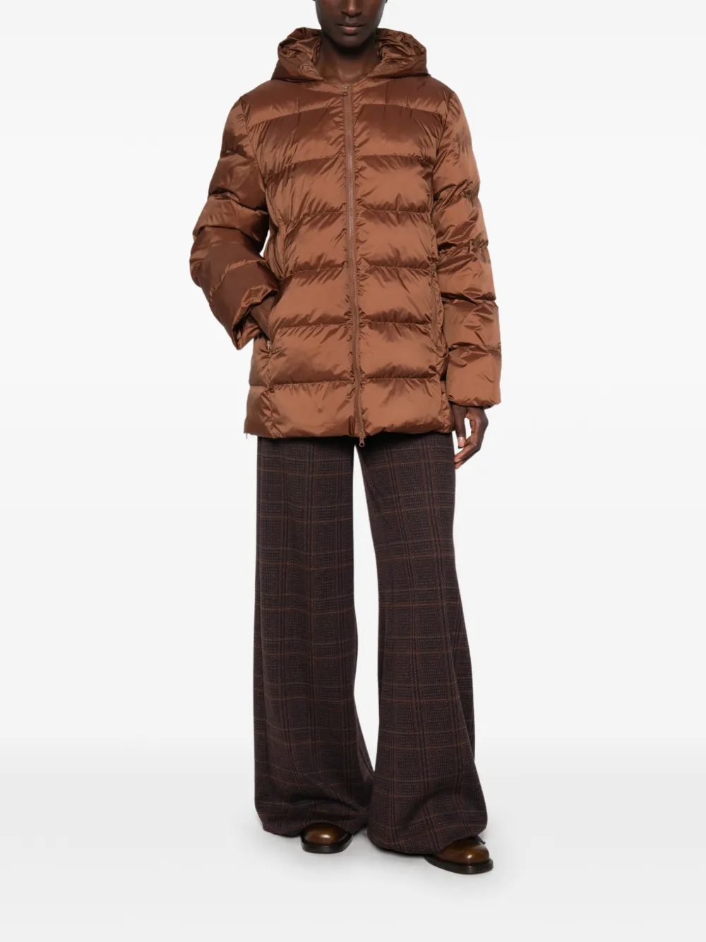 Max Mara Gevoerd jack met capuchon Bruin