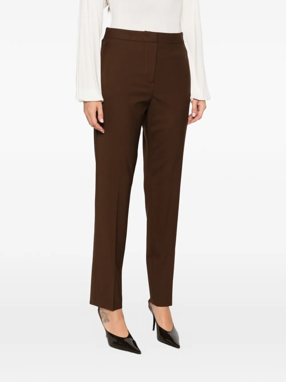 Fabiana Filippi bead-embellished tailored trousers Bruin