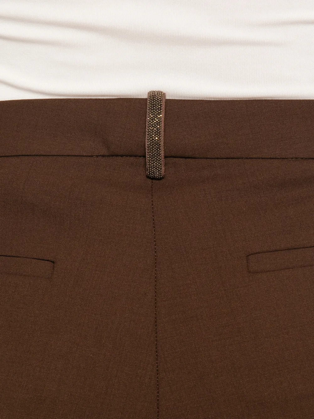 Fabiana Filippi bead-embellished tailored trousers Bruin