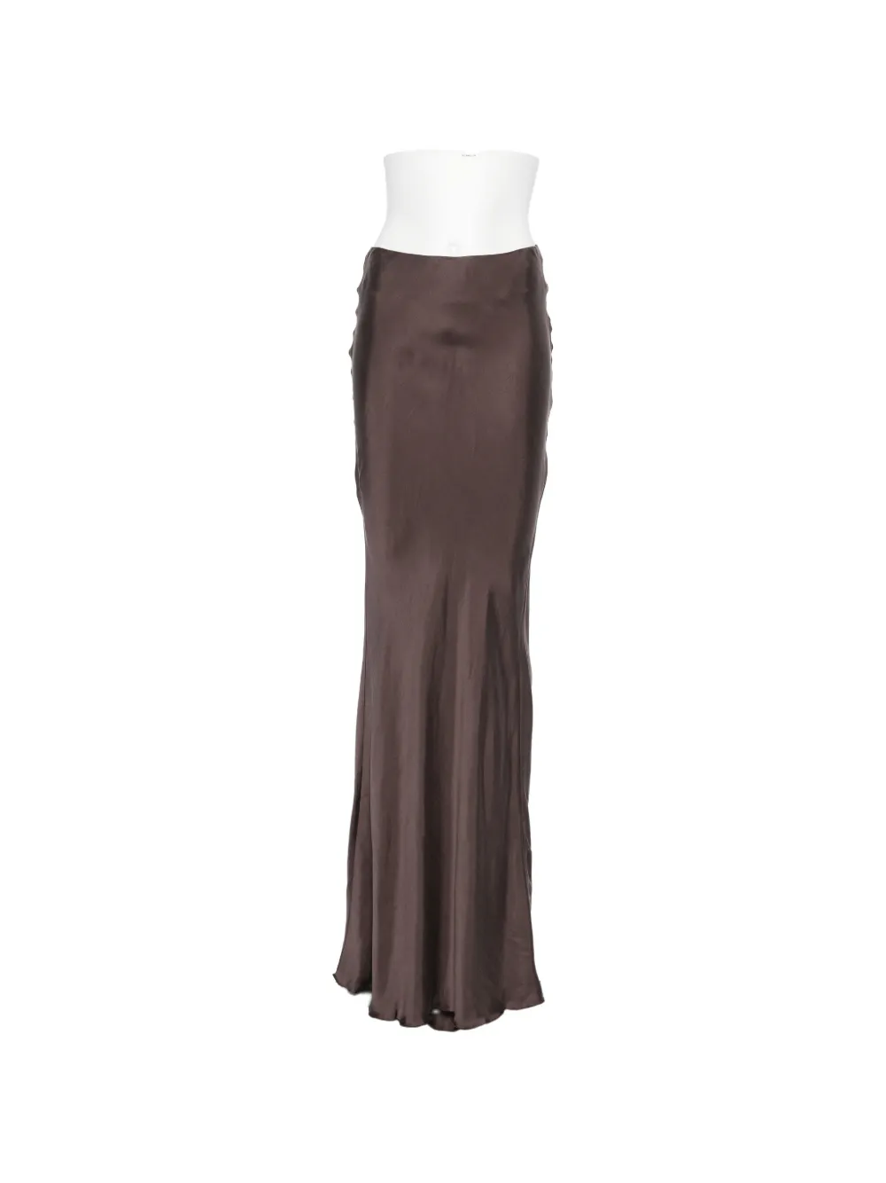THE ANDAMANE Nemesia ruched-detail satin-finish maxi skirt - Marrone