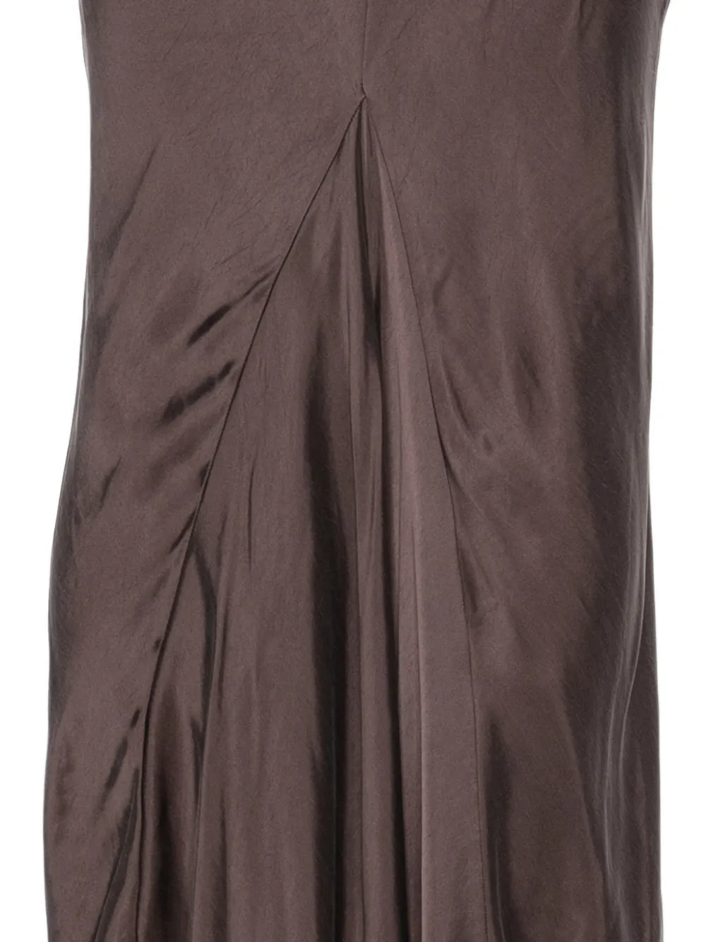 THE ANDAMANE Nemesia maxi-rok met satijnen afwerking en ruches Bruin