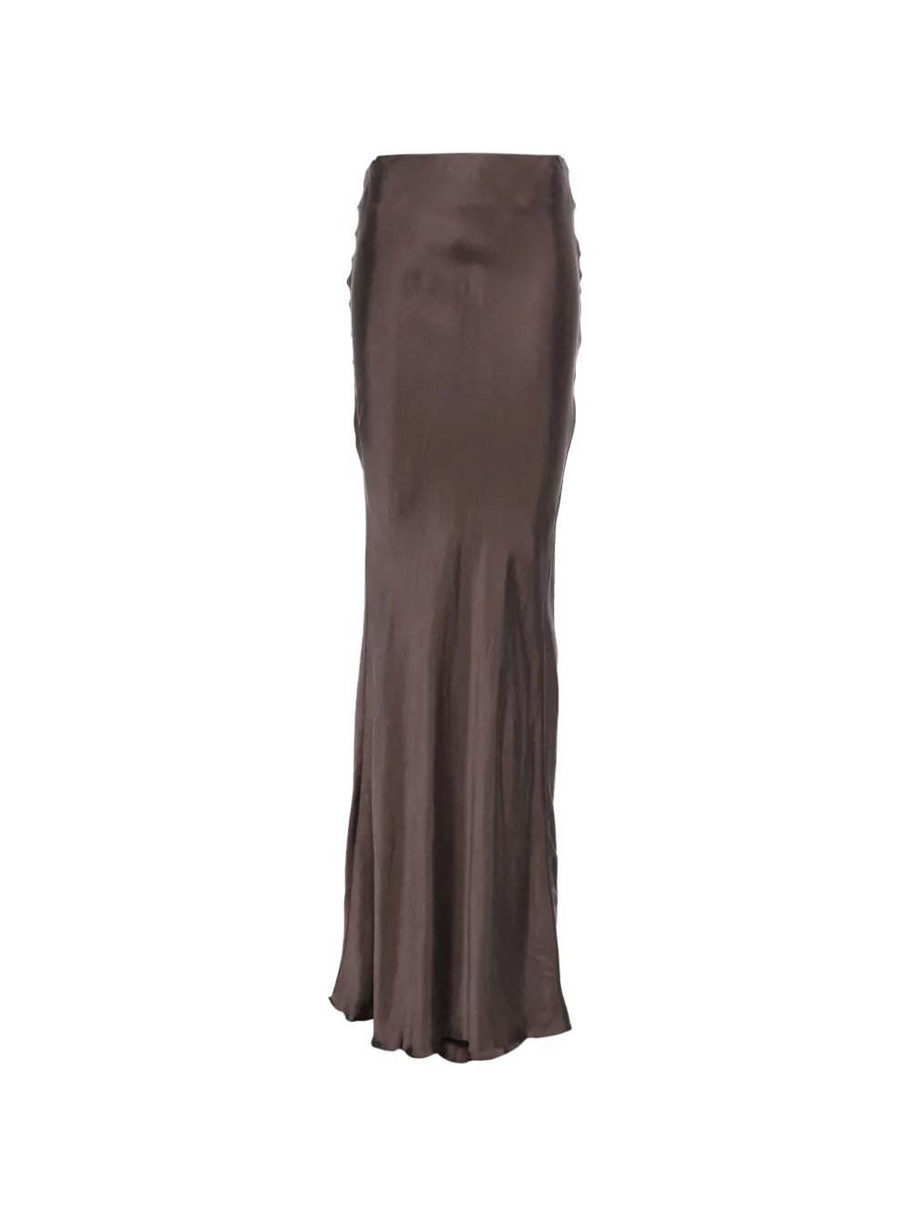 THE ANDAMANE Nemesia ruched-detail satin-finish maxi skirt - Marrone