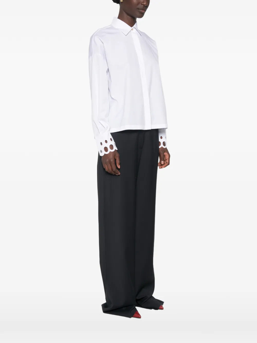 Max Mara Mststaffa blouse met uitgesneden details en knopen Wit