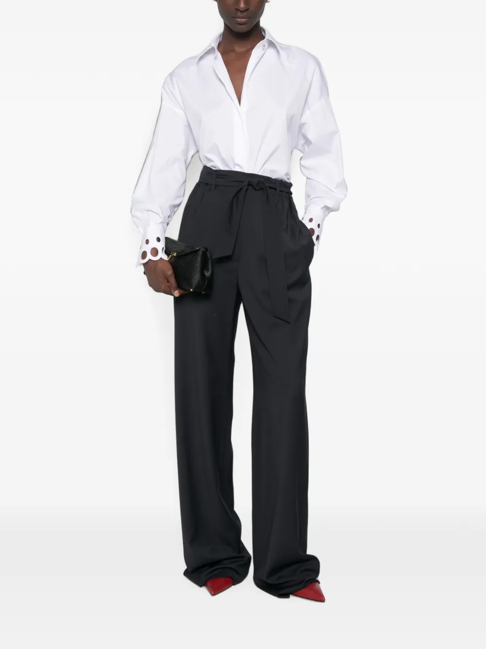 Max Mara Mststaffa blouse met uitgesneden details en knopen Wit