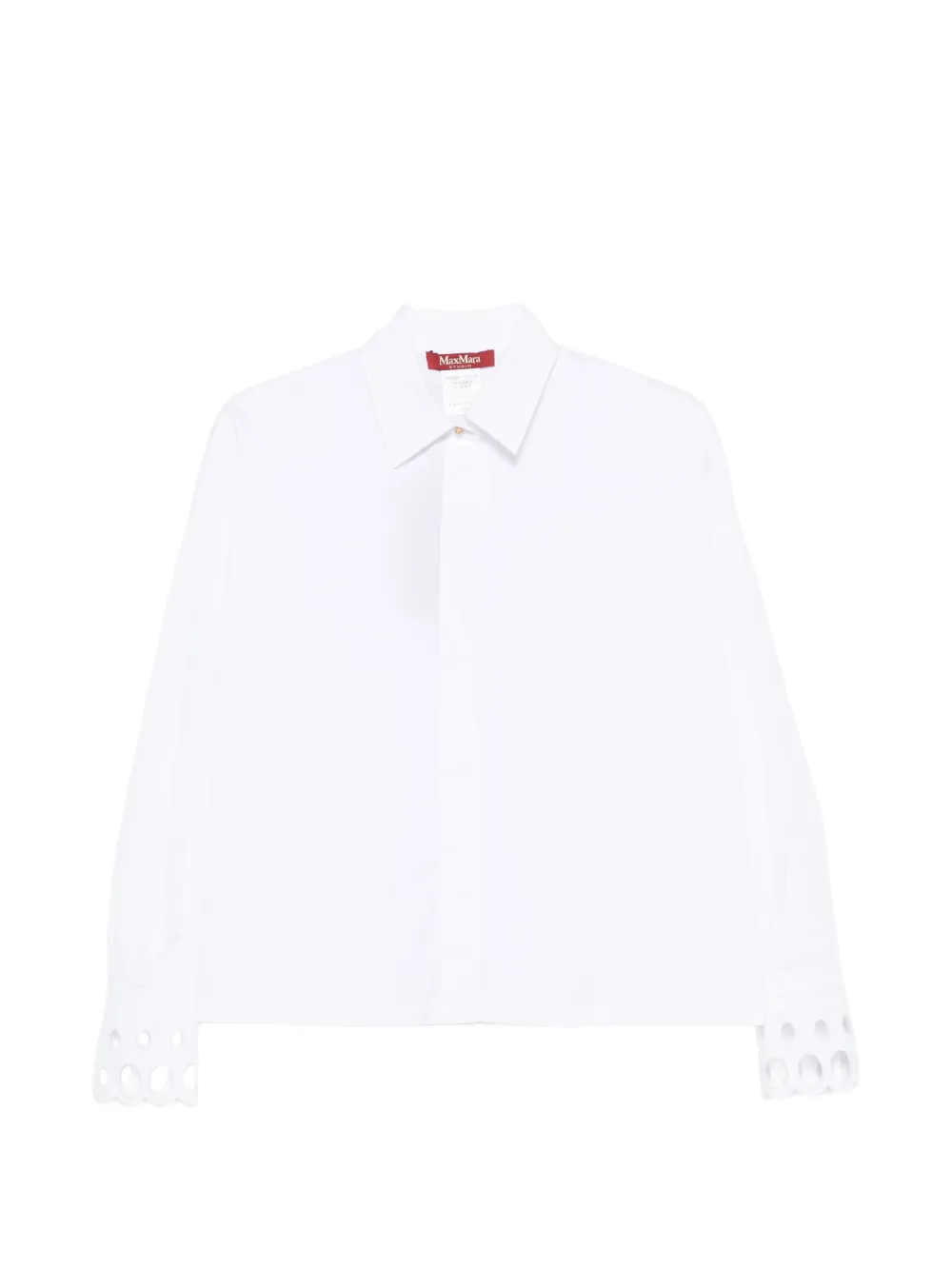 Max Mara Mststaffa laser-cut buttoned shirt - Weiß
