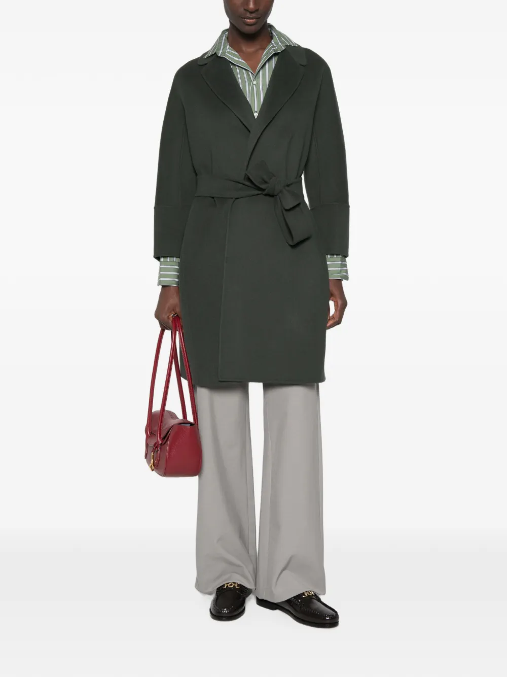 'S Max Mara Arona jas met ceintuur Groen