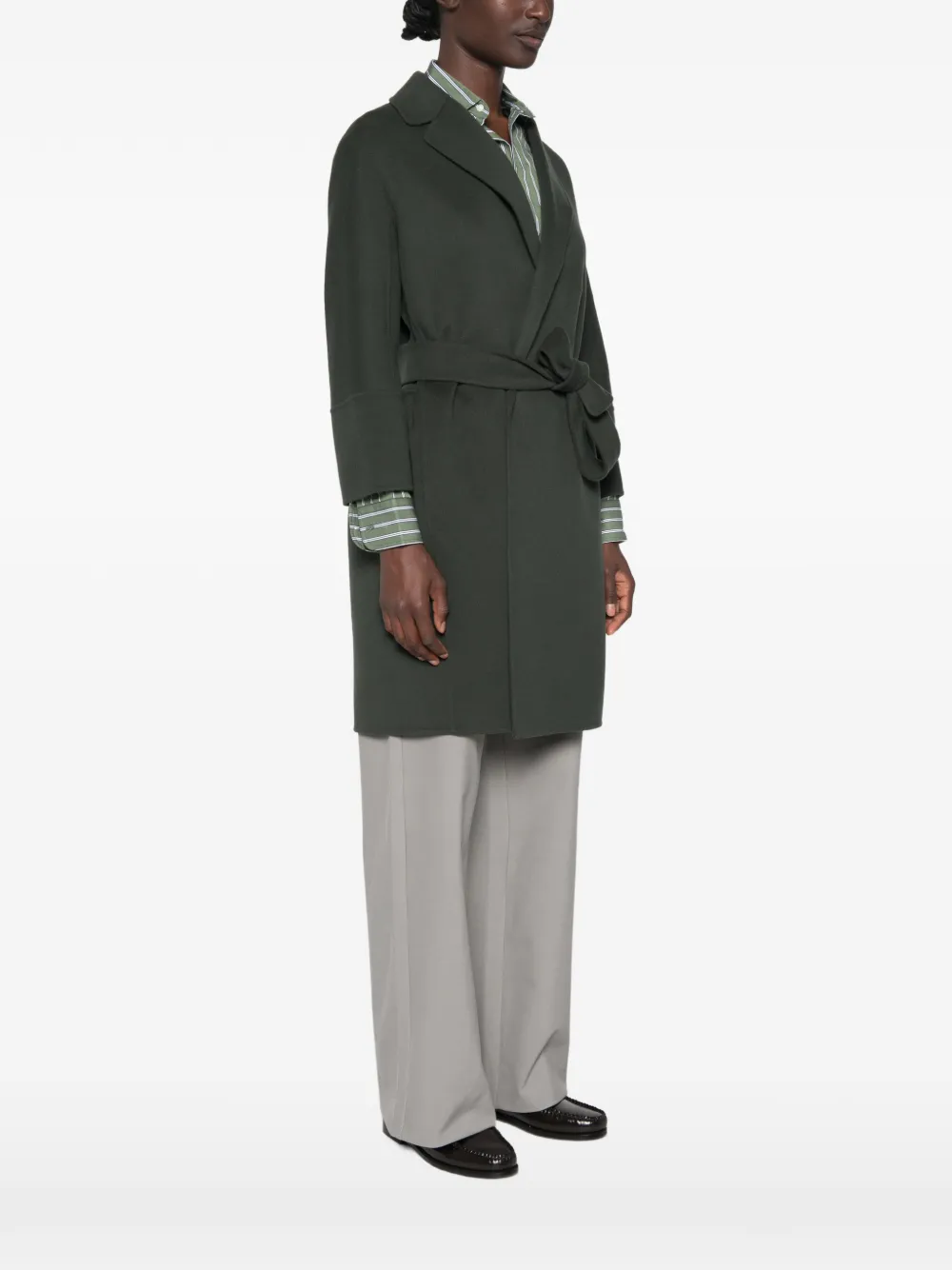 'S Max Mara Arona jas met ceintuur Groen