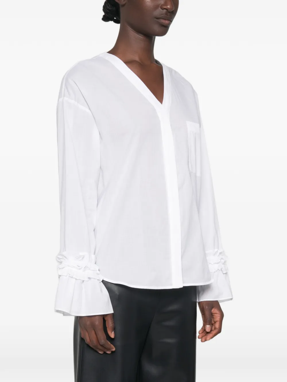 'S Max Mara Blouse met manchetten en V-hals Wit