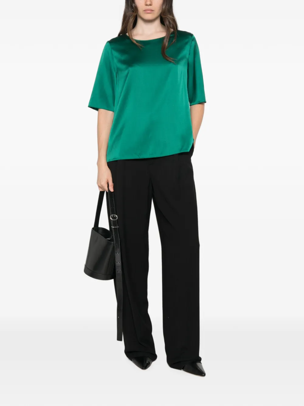 Max Mara Lasti blouse met korte mouwen Groen