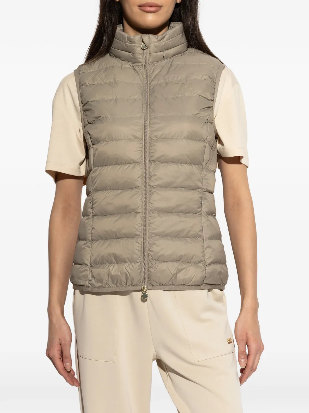 Ea7 Emporio Armani Gewatteerde bodywarmer Beige