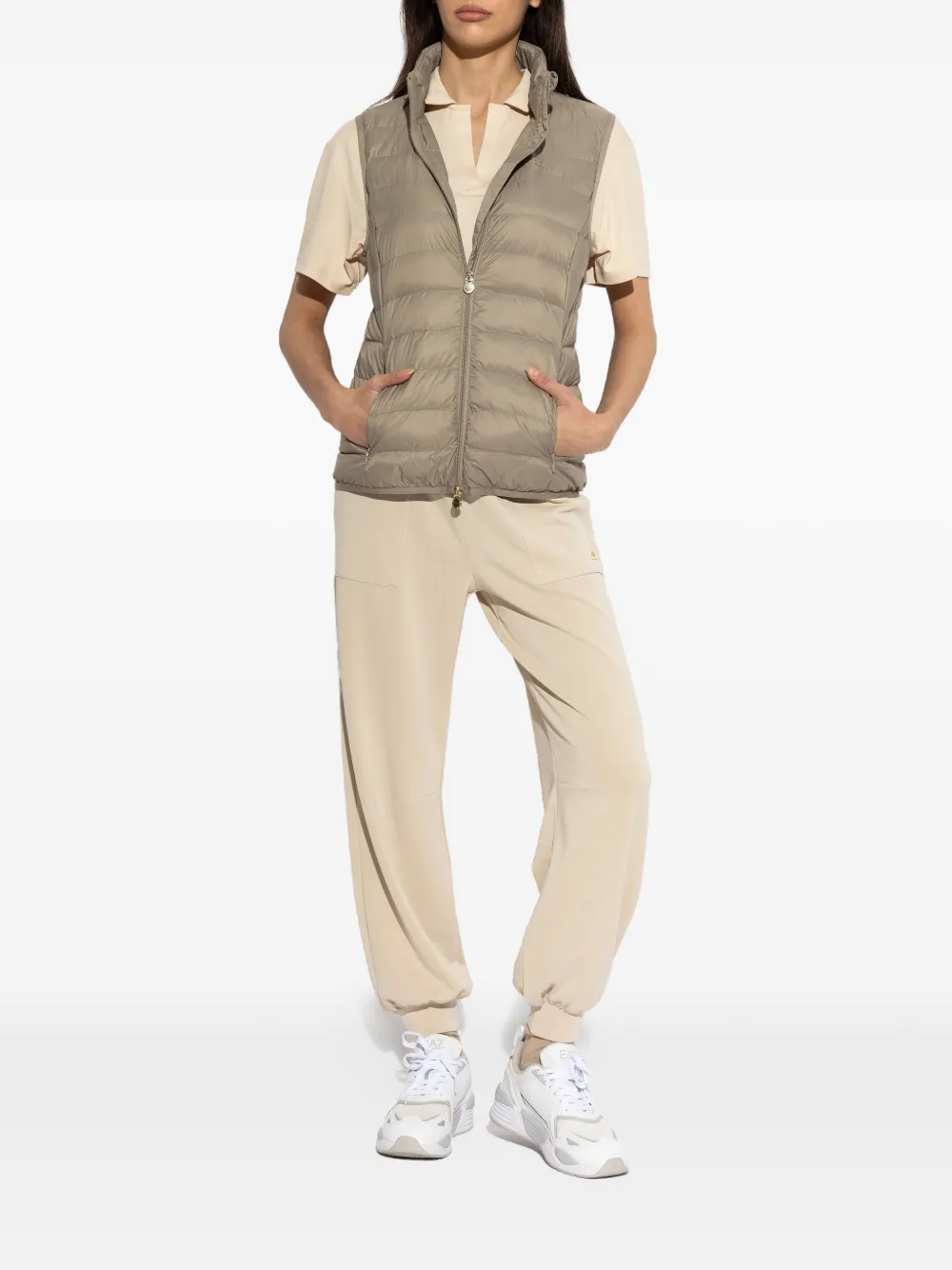 Ea7 Emporio Armani Gewatteerde bodywarmer Beige