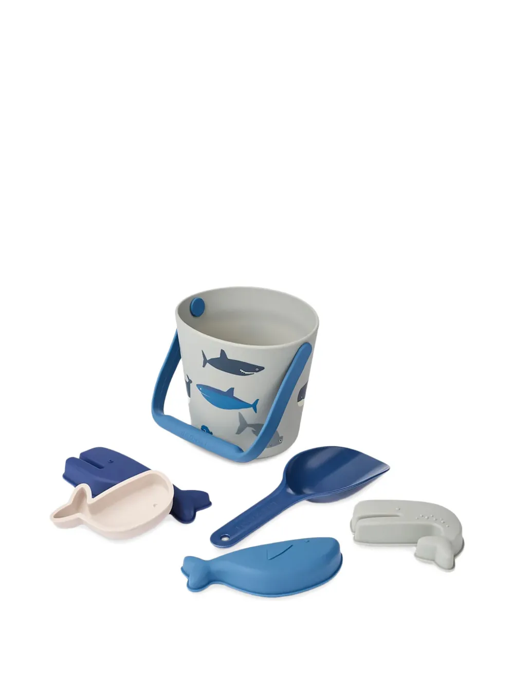 Liewood Kids' Shark-print Beach Set In Gray