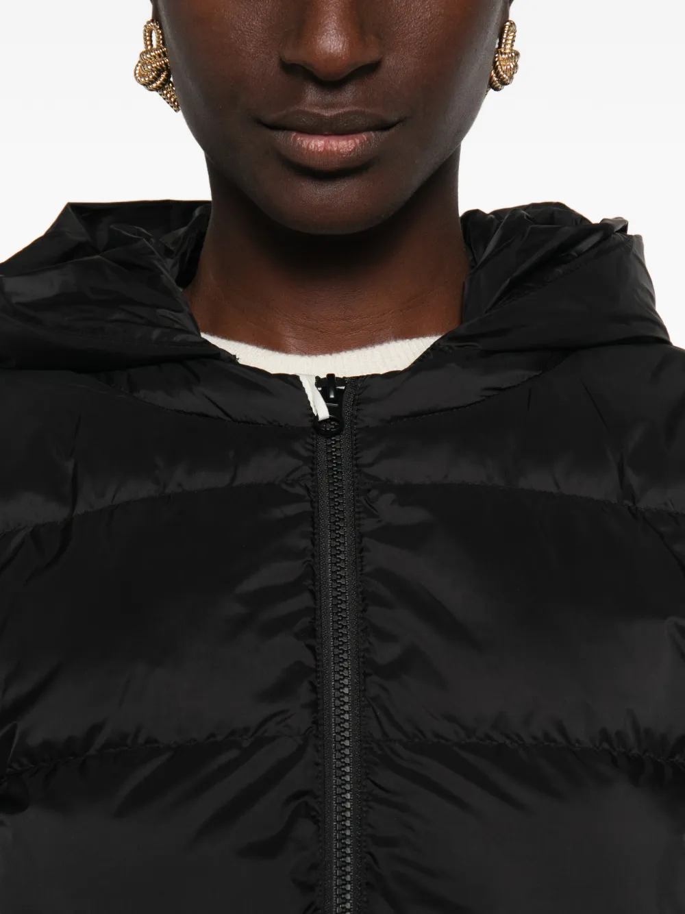 Max Mara Gevoerd jack met capuchon Zwart