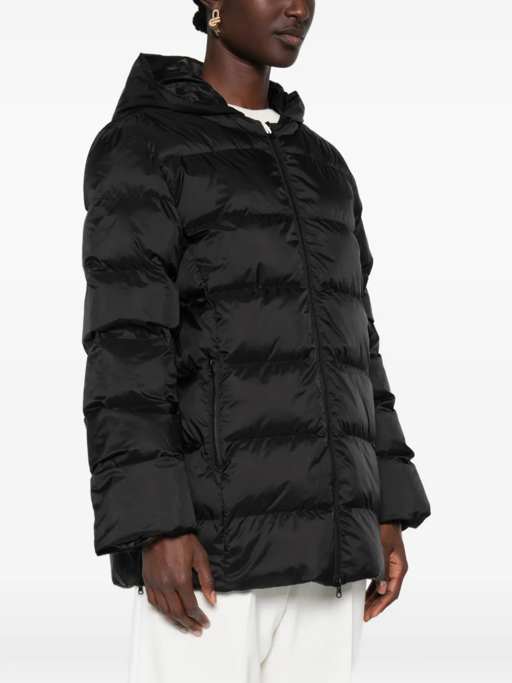 Max Mara Gevoerd jack met capuchon Zwart