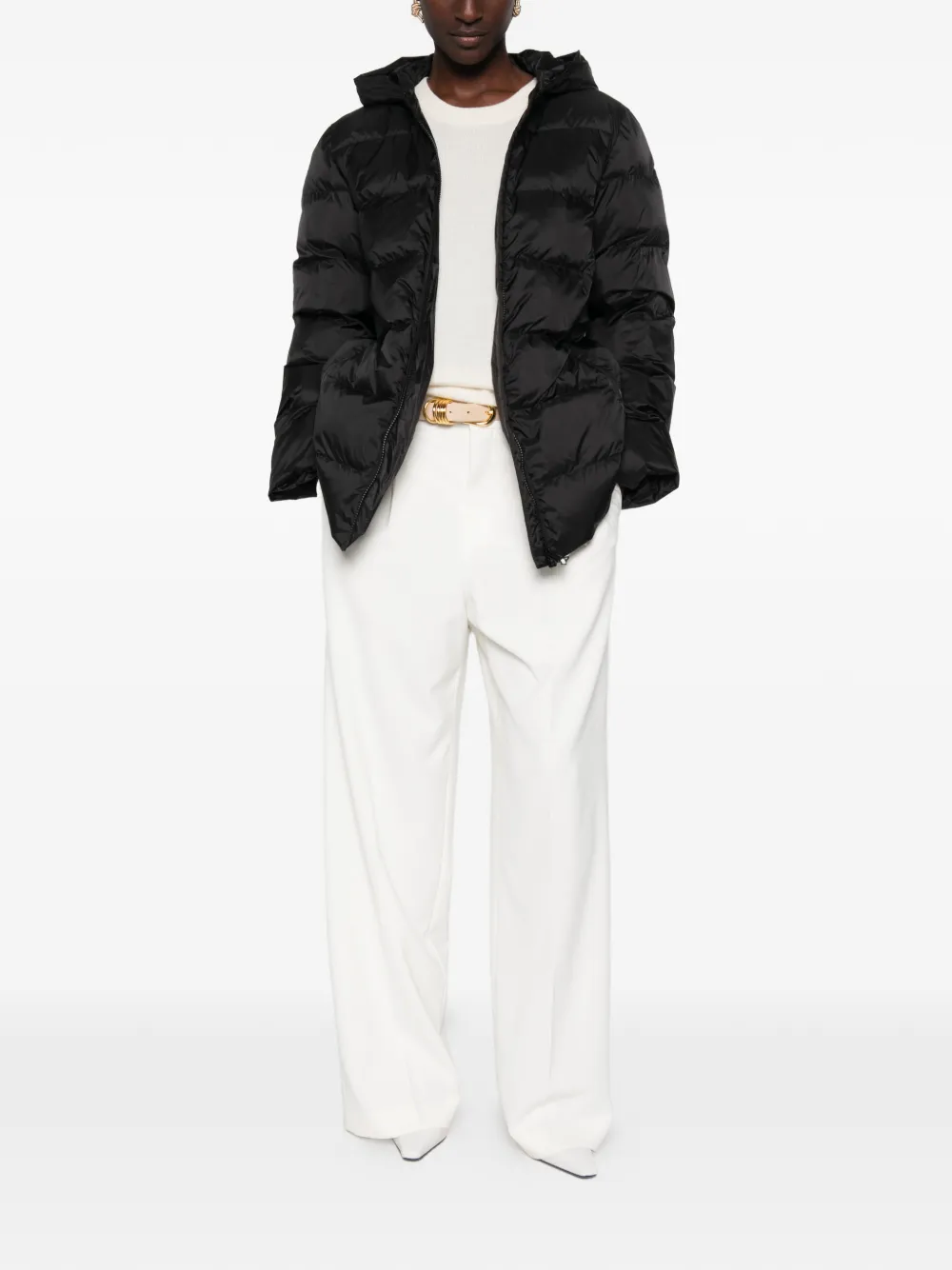Max Mara Gevoerd jack met capuchon Zwart