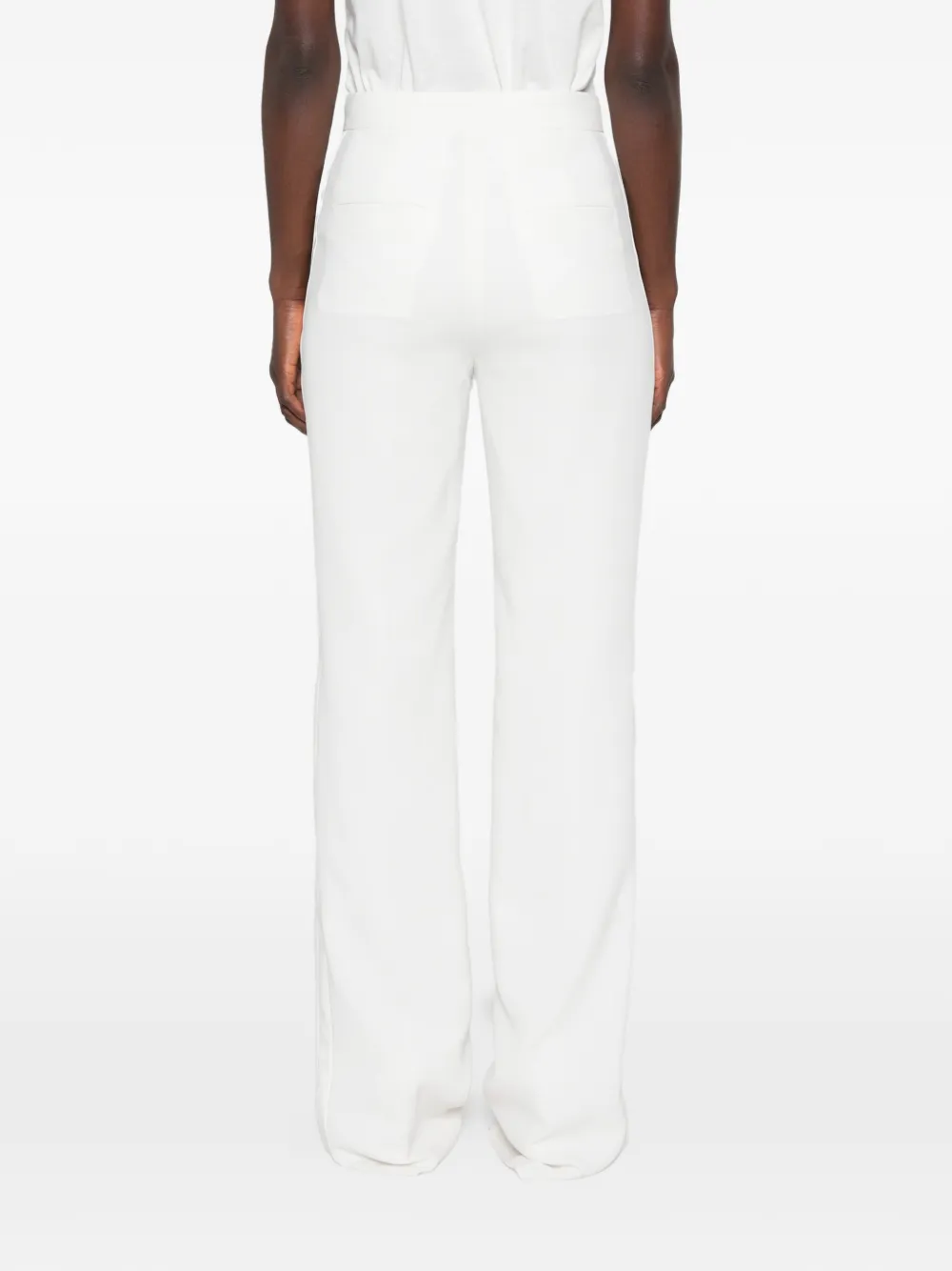 Max Mara MXESteppa plooibroek met satijnen afwerking Wit