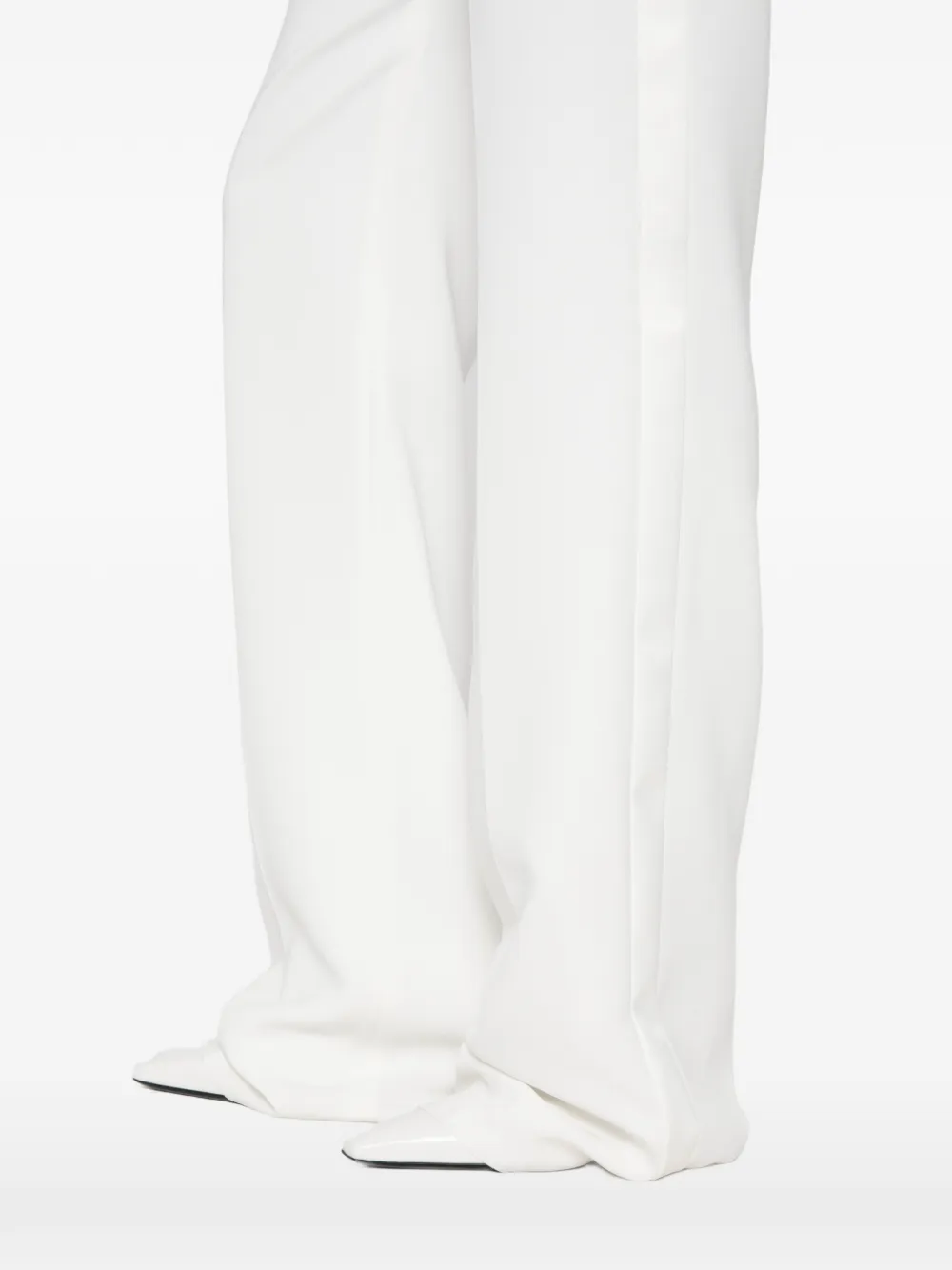 Max Mara MXESteppa plooibroek met satijnen afwerking Wit