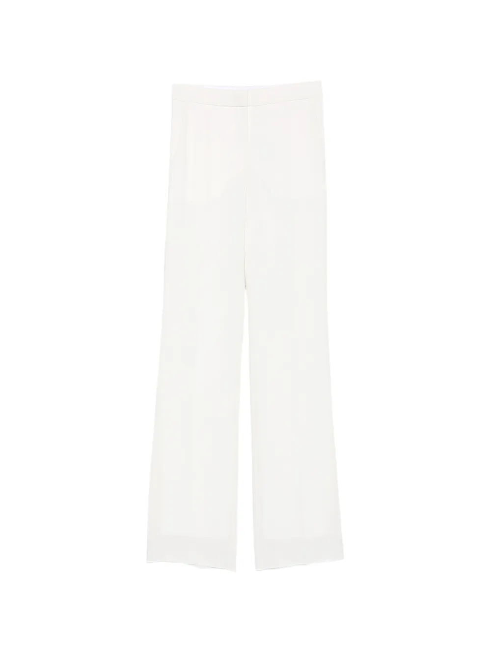Max Mara MXESteppa satin-trimmed pleated trousers - Weiß